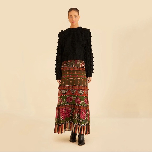 FARM Rio Dresses & Skirts - Farm Rio Women's Ainika Floral Garden Maxi Skirt in Floral Multi